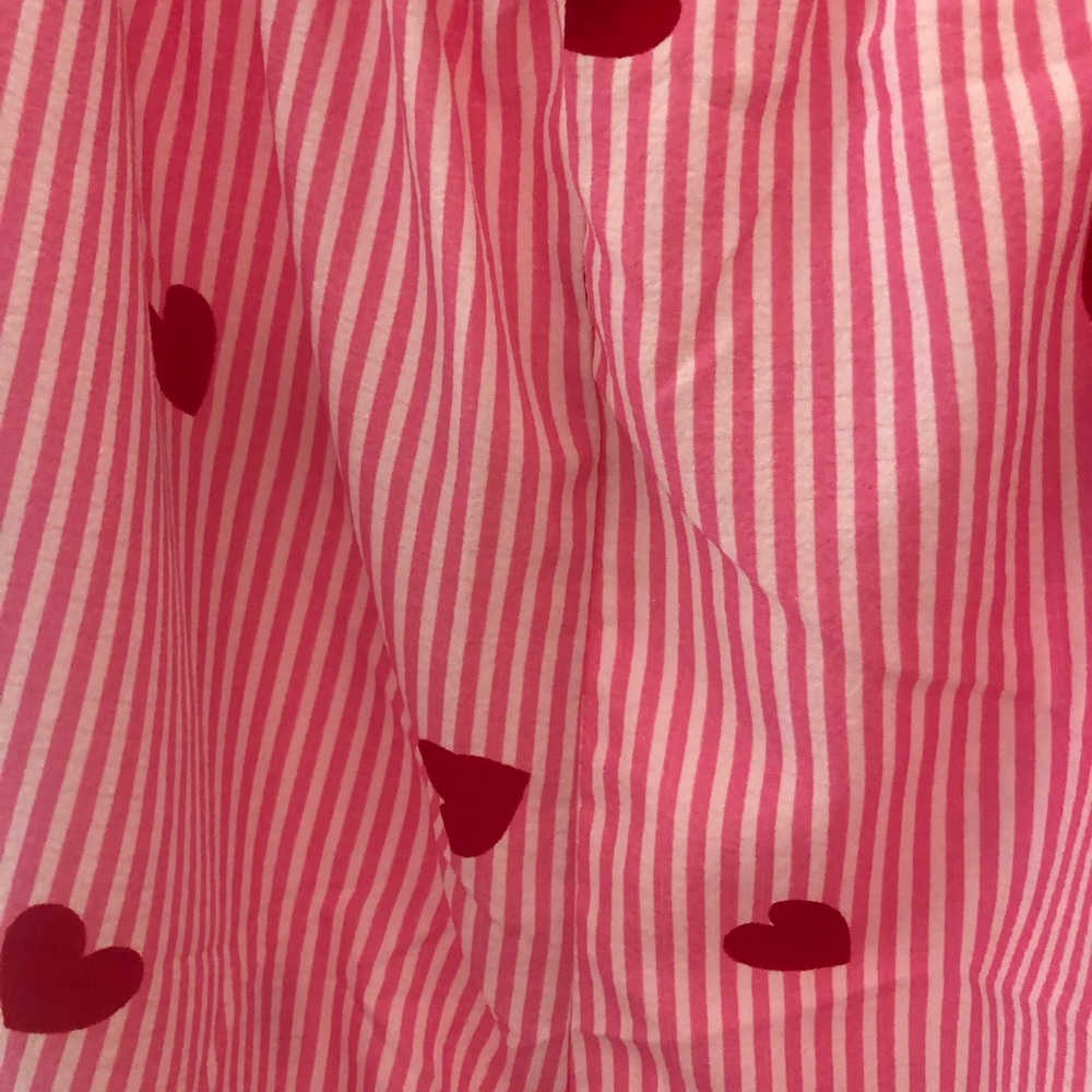 SHEIN Pink Striped Pajama Pants with Red Heart Print - Picture 4 of 5